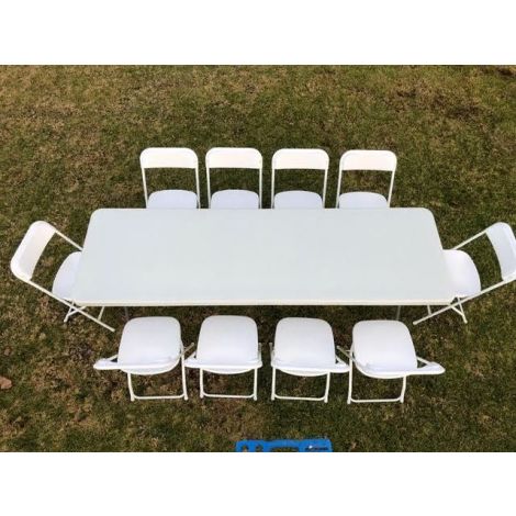 8ft Rectangular Table with 10 Chairs package in San Diego
