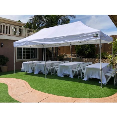 10x20 Canopy, 4 6ft tables, 24 Resin Chairs, and 4 linen in San Diego