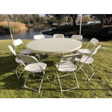 Round Party Table with 9 Chairs Package in San Diego