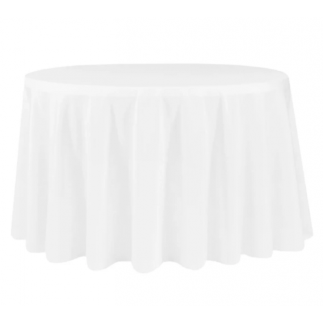 Economy Polyester Tablecloth 108" Round - White